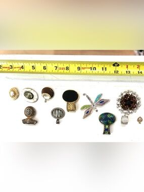 A Bundle of 10 Pendants w multiple finishes: gold, silver, tigers eye, Turquoise
